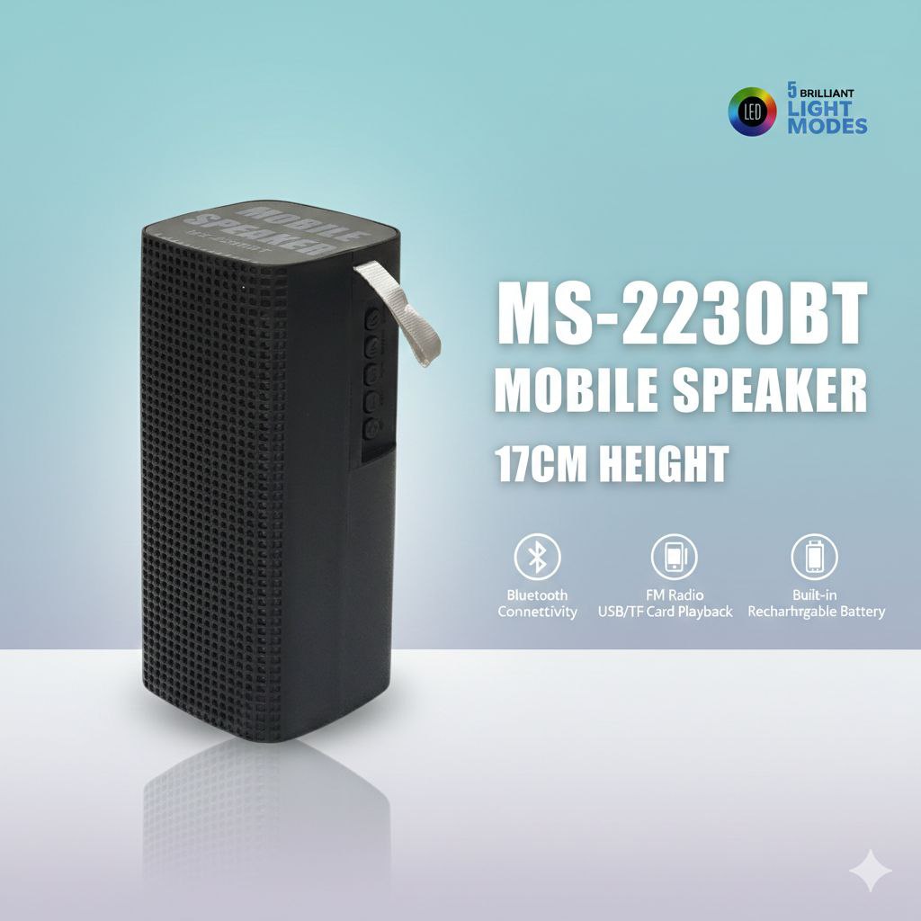 PARLANTE ALTAVOZ INALÁMBRICO PORTÁTIL CON LUCES LED 17CM