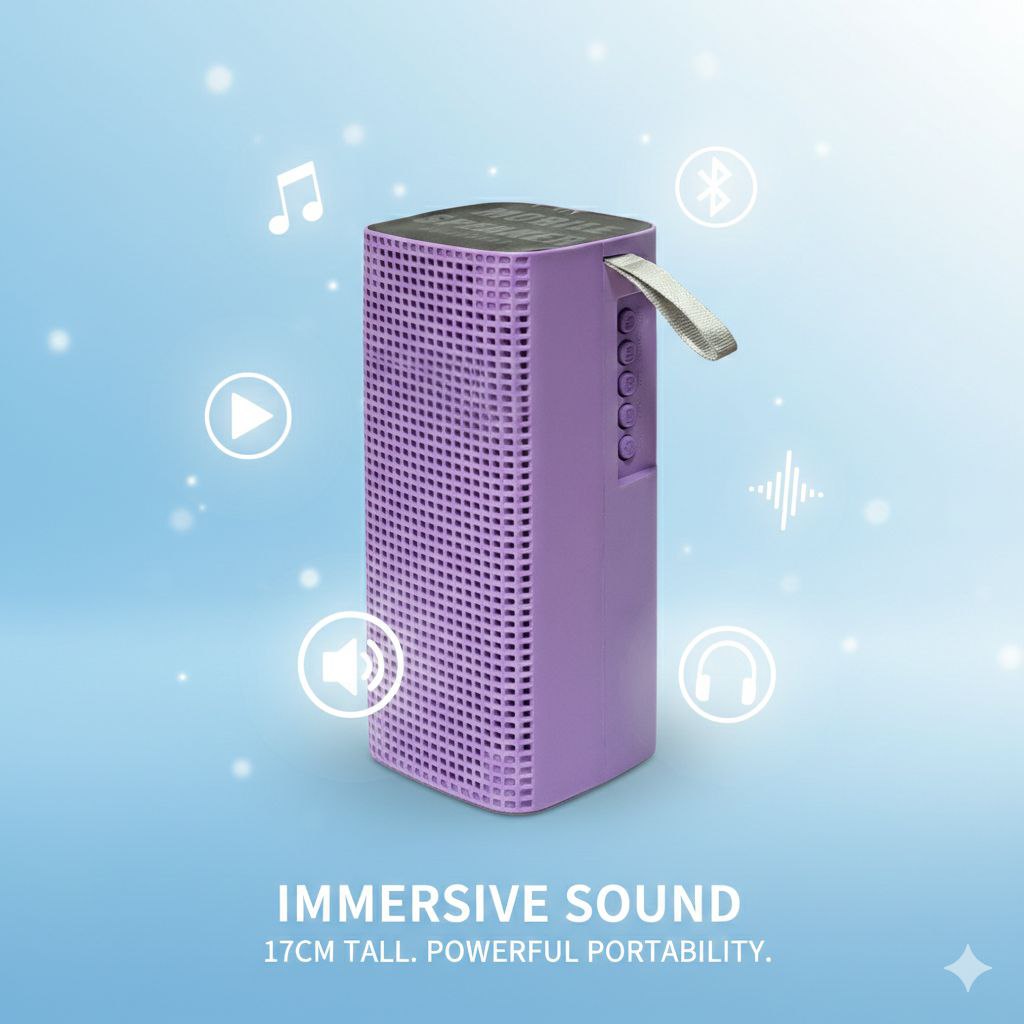 PARLANTE ALTAVOZ INALÁMBRICO PORTÁTIL CON LUCES LED 17CM