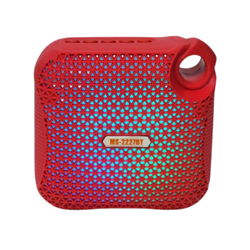 PARLANTE ALTAVOZ INALAMBRICO CON LUCES LED 11X11CM MOBILE SPEAKER MS-2227BT 8 COLORES