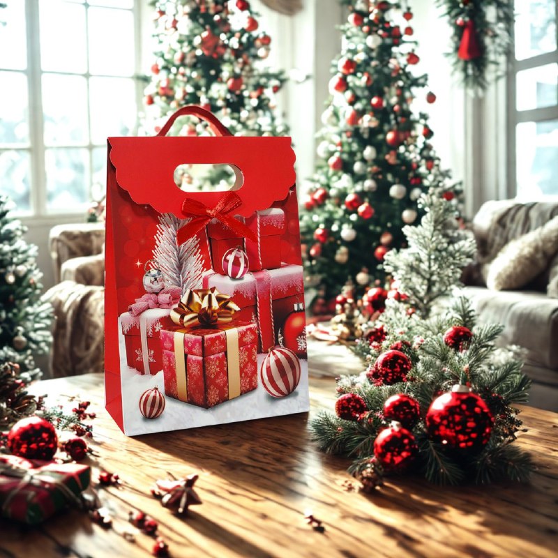 BOLSA DE REGALO NAVIDEÑA MINI MEDIANO 14X21CM