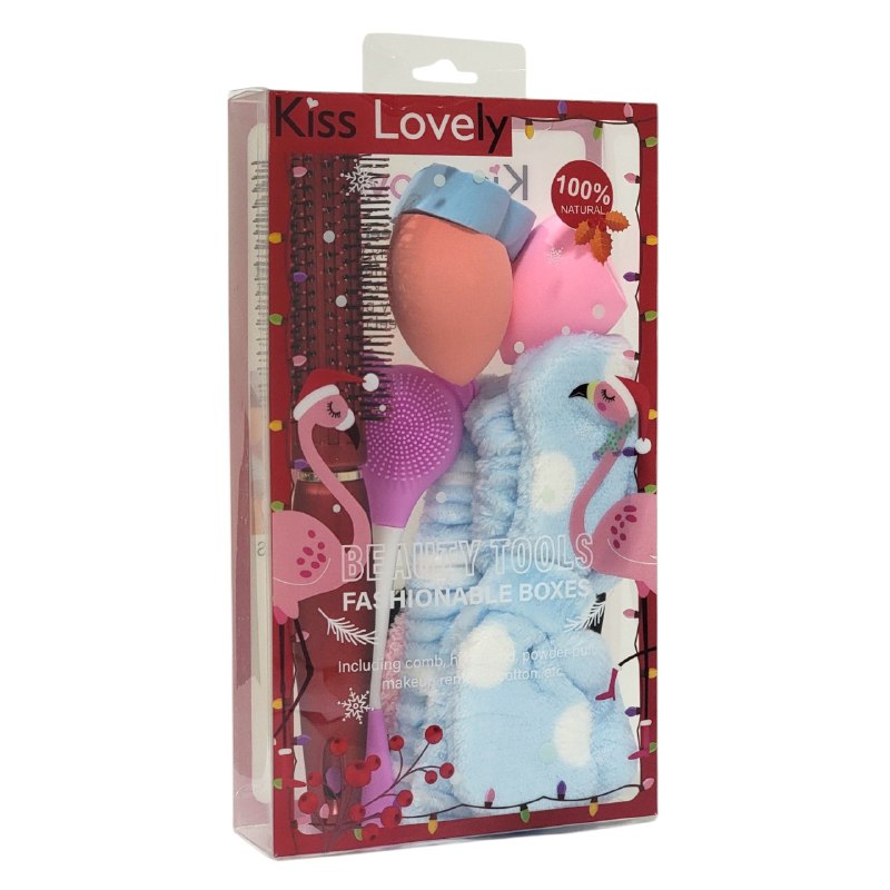 SET DE CUIDADO FACIAL Y APLICACION DE COSMETICOS 7PCS KISS LOVELY