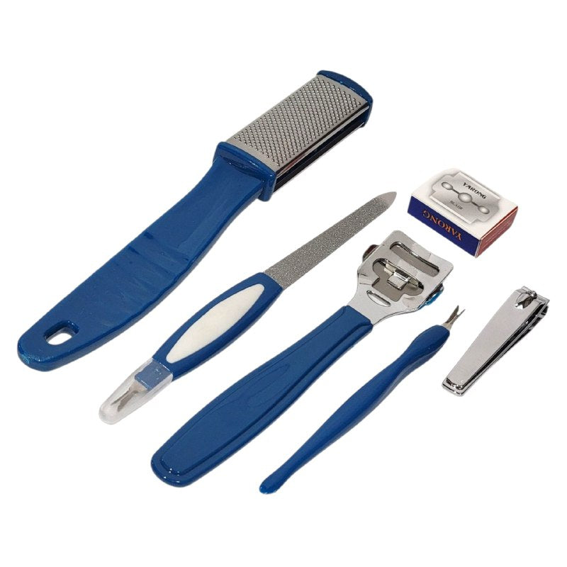 SET DE PEDICURA DE 6 PIEZAS PARA CUIDADO DE UÑAS Y PIES, ESTE KIT COMPLETO REUNE LAS HERRAMIENTAS ESENCIALES PARA MANTENER UÑAS Y PIES IMPECABLES 2 COLORES