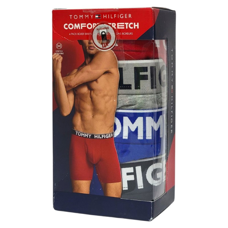 ROPA INTERIOR PARA CABALLERO TOMMY HILFIGER COMFORT STRETCH BOXER BRIEF 4 UNIDADES TALLA LARGE 36-38 (L)