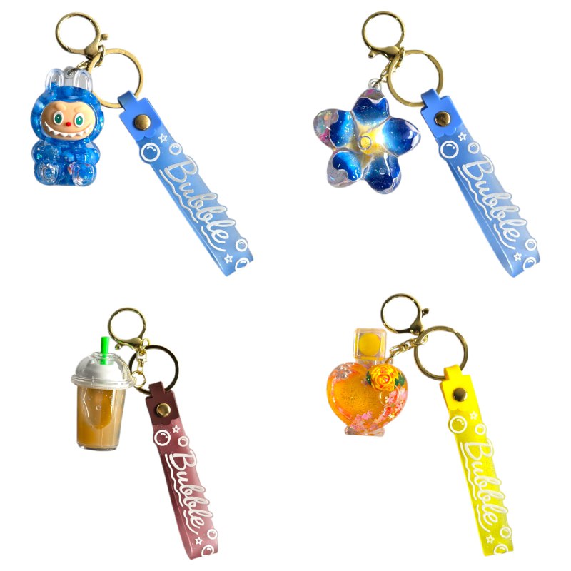 LLAVEROS DE ARENA MOVEDIZA LIQUIDA, 4 ESTILOS DISPONIBLES