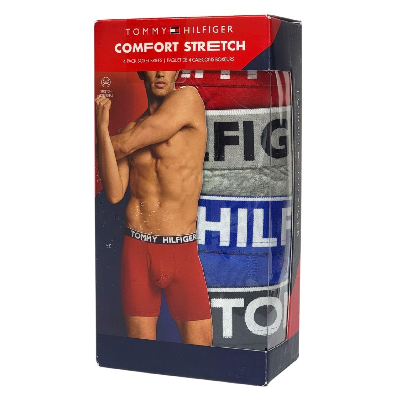ROPA INTERIOR PARA CABALLERO TOMMY HILFIGER COMFORT STRETCH BOXER BRIEF 4 UNIDADES TALLA MEDIUM 32-34 (M)