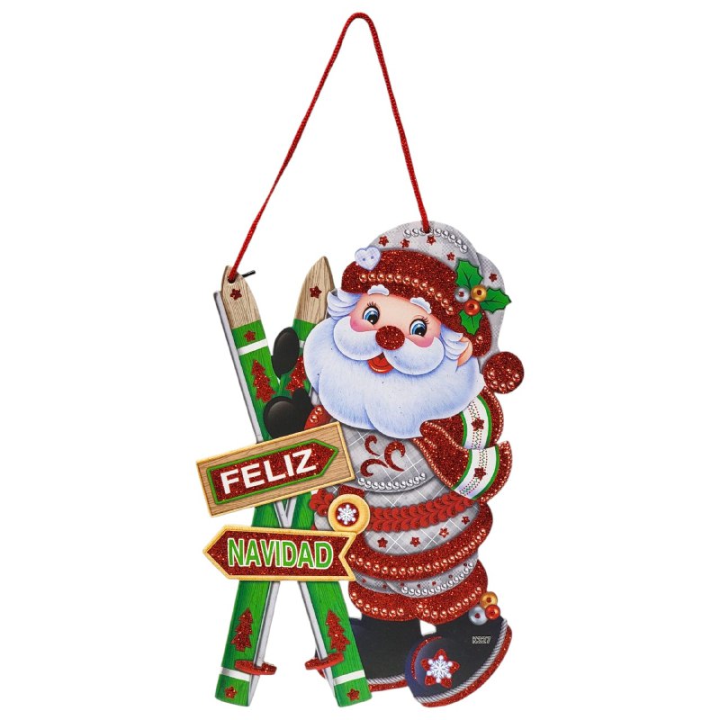 DECORACION ADORNO NAVIDEÑO CARTEL COLGANTE 4 ESTILOS