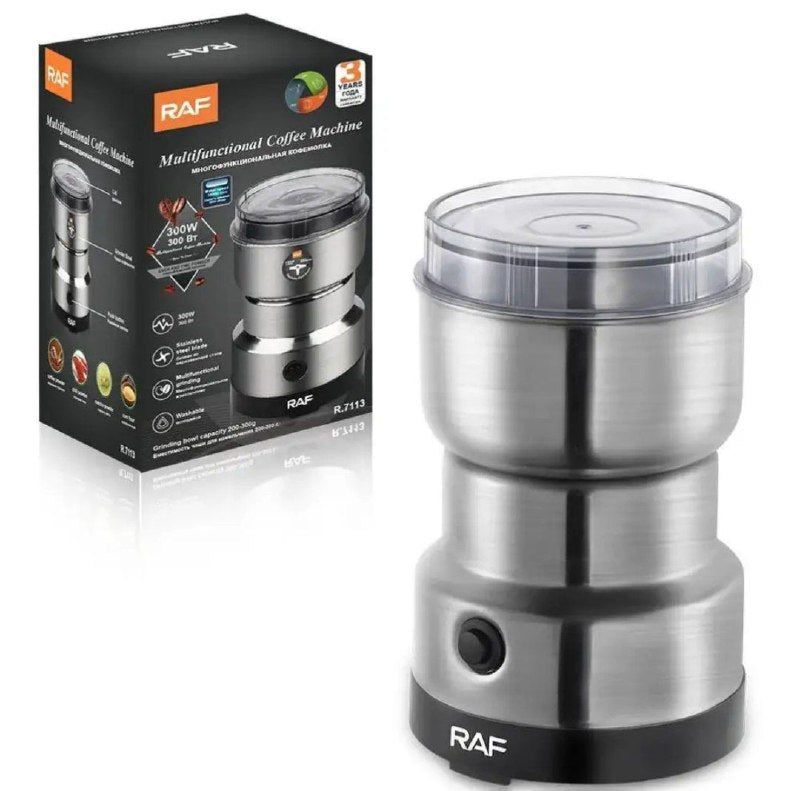 MAQUINA MOLINO DE GRANOS ELECTRICO MULTIFUNCIONAL, POTENCIA 300W, MOLIENDA PORTATIL, MOLINILLLO DE CAFE RAF