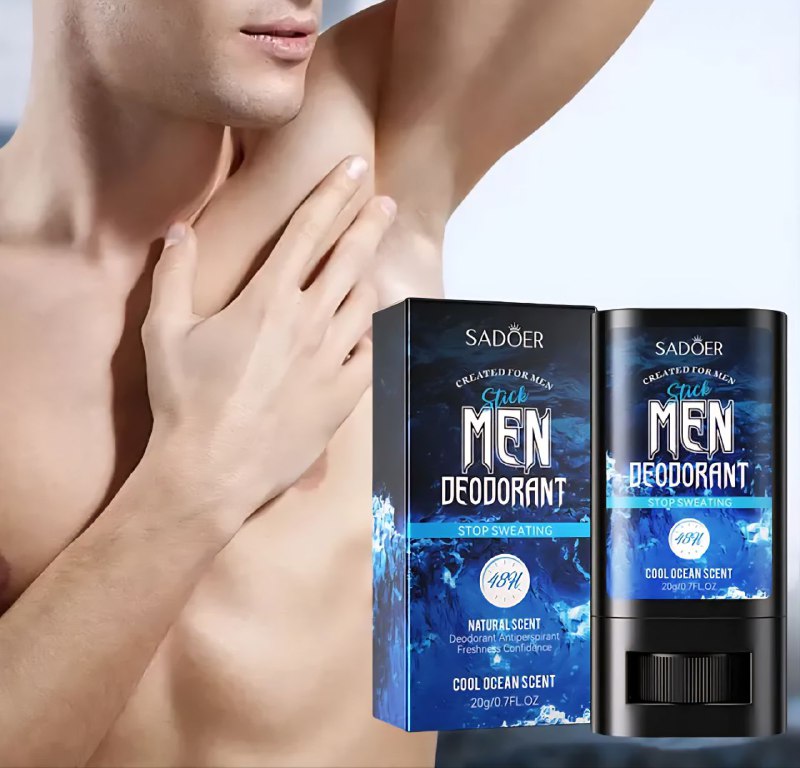 DESODORANTE EN BARRA PARA HOMBRES, DETIENE LA SUDORACION, AROMA FRESCO A OCEANO FUERTE, RECHAZA OLORES DEL SUDOR SADOER 20G