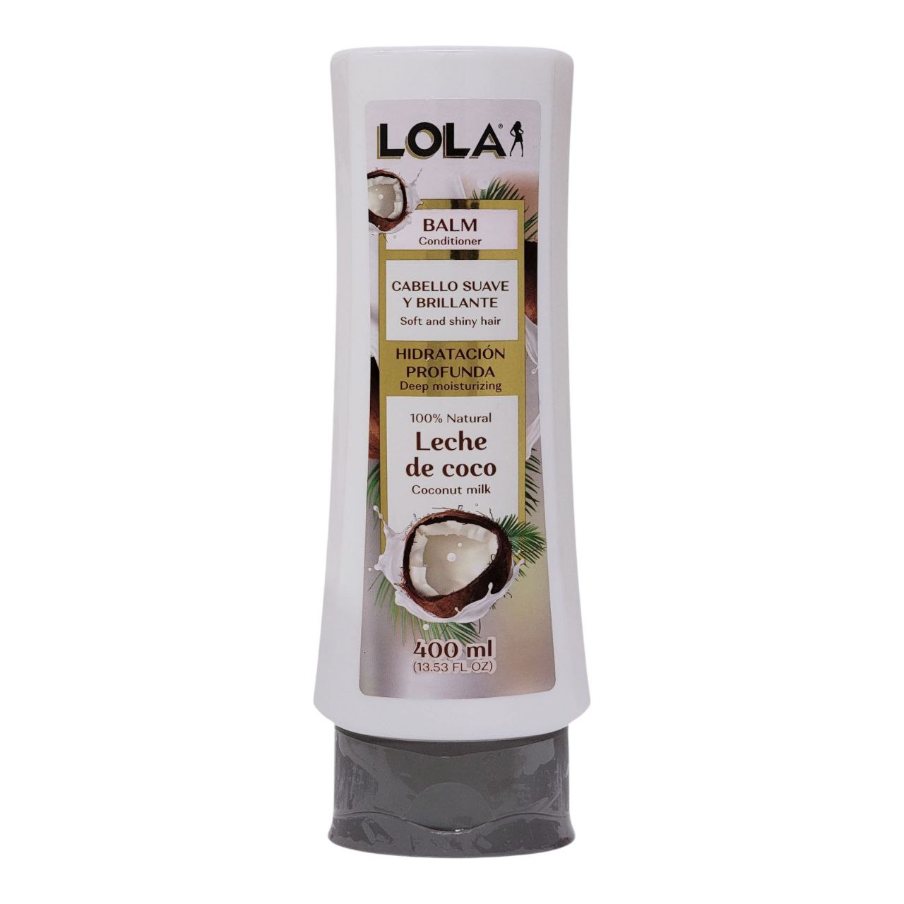 ACONDICIONADOR PARA EL CABELLO DE LECHE DE COCO, DEJA EL CABELLO SUAVE, BRILLANTE Y HIDRATACION PROFUNDA PARA CABELLOS SECOS Y DAÑADOS LOLA 400ML