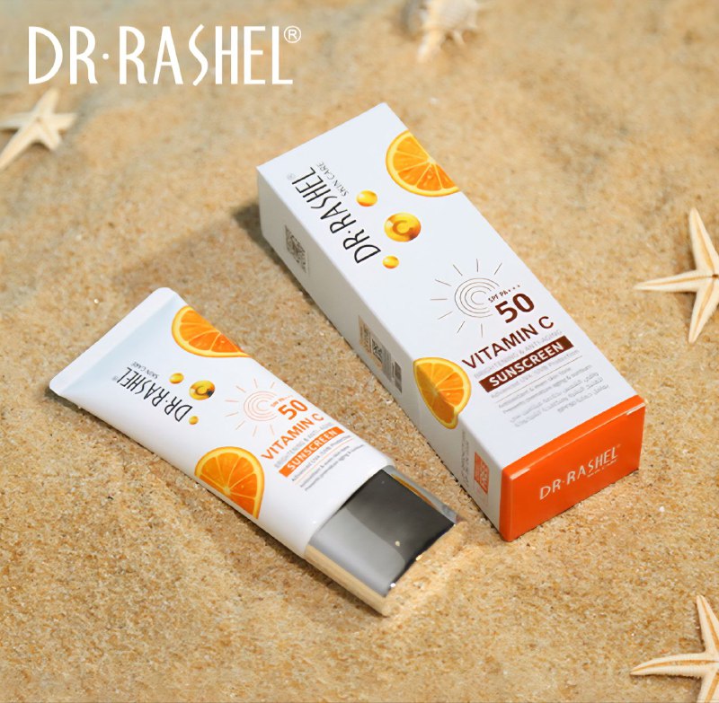 PROTECTOR SOLAR ILUMINADOR Y ANTIENVEJECIMIENTO SPF50PA, PROTEGE LA PIEL DEL DAÑO SOLAR, CON VITAMINA C, PREVIENE EL ENVEJECIMIENTO Y QUEMADURAS DR RASHEL 50G