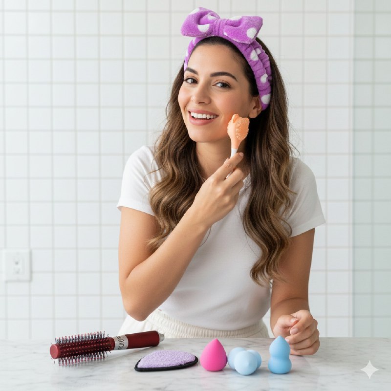 SET DE CUIDADO FACIAL Y APLICACION DE COSMETICOS 7PCS KISS LOVELY