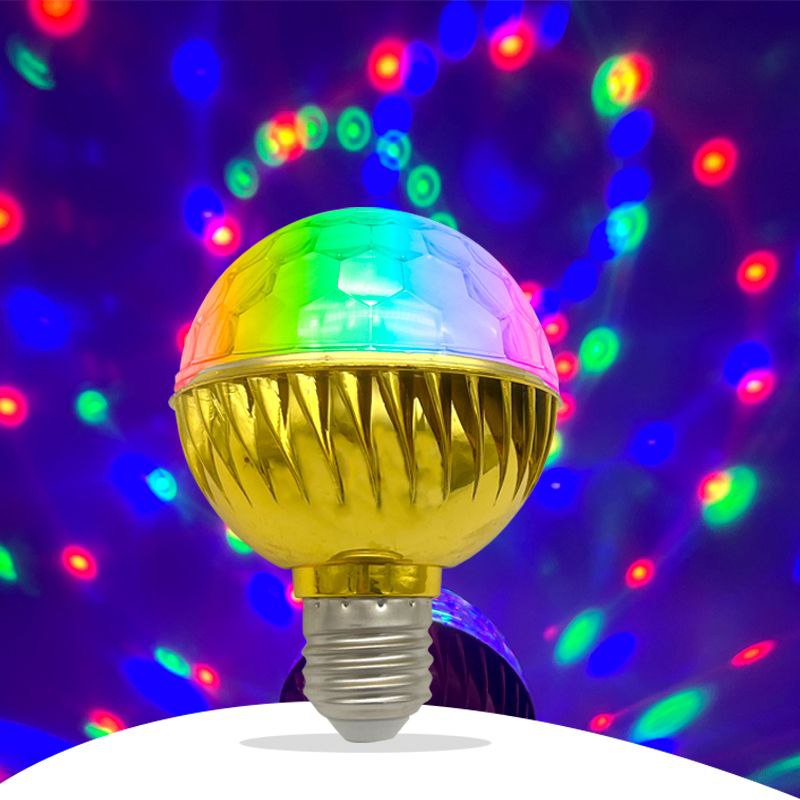 LUCES DECORATIVAS NAVIDEÑAS BOMBILLA LED GIRATORIA AUTOMATICA RGB LAMPARA BOLA MAGICA