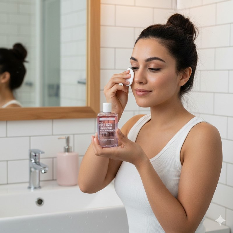 AGUA MICELAR DESMAQUILLANTE CON COLAGENO HIDRATANTE Y CALMANTE KISS BEAUTY 100ML