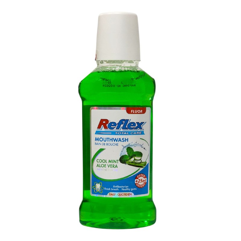 ENJUAGUE BUCAL CON AROMA A MENTA FRESCA Y ALOE VERA ANTIBACTERIANO REFLEX 225ML