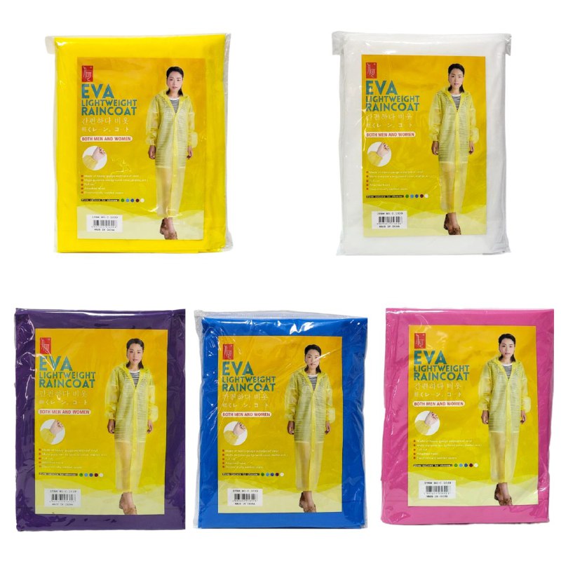 CAPOTE FORRO PARA LLUVIA IMPERMEABLE PARA ADULTOS, LIGERO Y FACIL DE LLEVAR, 5 COLORES EVA LIGHTWEIGHT RAINCOAT
