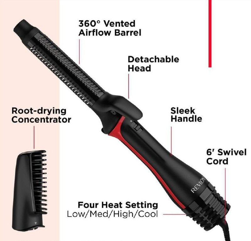 RIZADORA ENCOLOCHADORA CON SECADO EN UN SOLO PASO DE AIRE CALIENTE REVLON