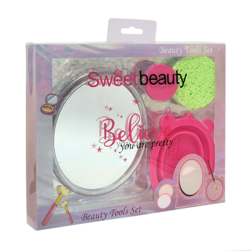 SET DE CUIDADO PERSONAL Y ACCESORIOS DE MAQUILLAJE 4PCS SWEET BEAUTY