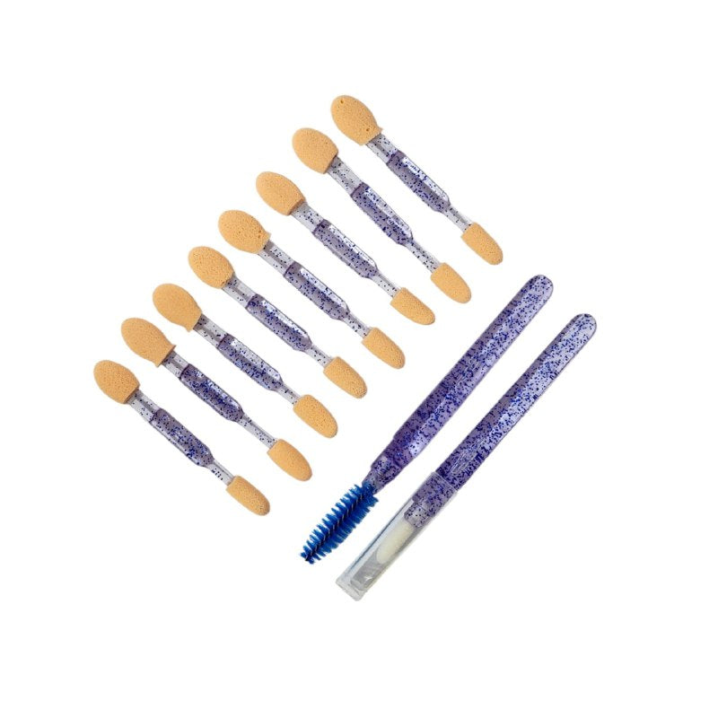 BROCHAS EN SET DE 10 PIEZAS HERRAMIENTAS PARA APLICAR SOMBRAS Y CUIDAR CEJAS Y PESTAÑAS STAY BEAUTIFUL