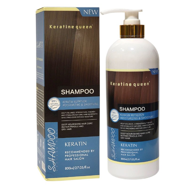 SHAMPOO DE QUERATINA HIDRATANTE Y SUAVIZANTE KERATINE QUEEN 800ML