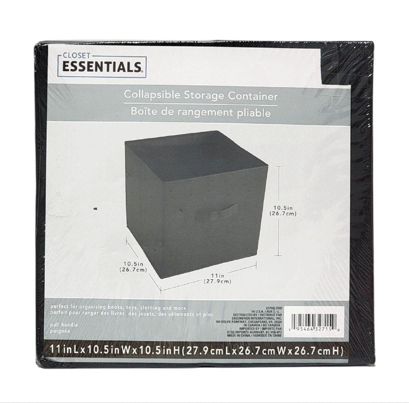 ORGANIZADOR CAJA DE ALMACENAMIENTO PLEGABLE, CESTA PARA LIBROS, JUGUETES, ROPA Y MAS CLOSET ESSENTIALS 26.7X27.9X26.7CM