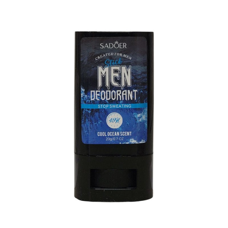 DESODORANTE EN BARRA PARA HOMBRES, DETIENE LA SUDORACION, AROMA FRESCO A OCEANO FUERTE, RECHAZA OLORES DEL SUDOR SADOER 20G