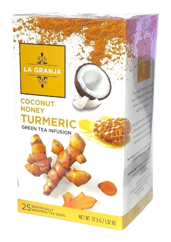 TE VERDE INFUSION DE COCO MIEL Y CURCUMA REFRESCANTE LA GRANJA 25UND