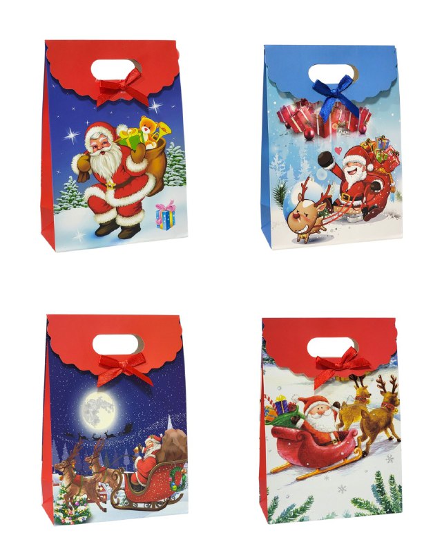 BOLSA DE REGALO NAVIDEÑA MEDIANO 14X21CM