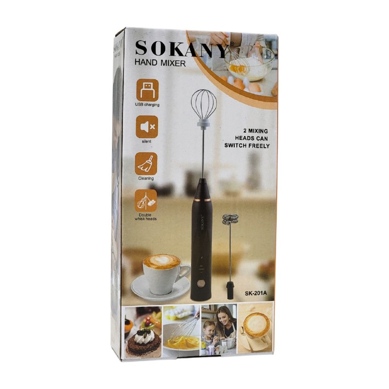 MAQUINA BATIDOR DE MANO DE BAJO RUIDO, CARGA USB Y CABEZALES DOBLES SOKANY SK-201A