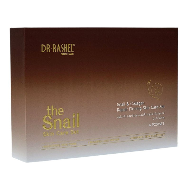 SET DE CUIDADO FACIAL DE 6 PIEZAS, DE CARACOL Y COLAGENO EFECTO REAFIRMANTE, REPARADOR Y HIDRATANTE DR RASHEL