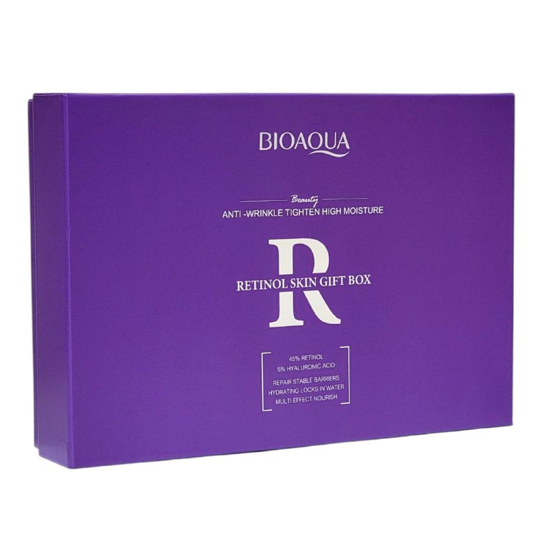 SET DE CUIDADO FACIAL DE RETINOL DE 6 PIEZAS, EFECTO ANTIARRUGAS, TENGA Y HIDRATA LA PIEL BIOAQUA RETINOL