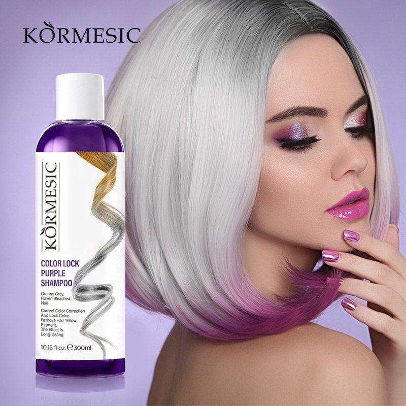 SHAMPOO PARA EL CABELLO PLATA MATIZADOR FIJADOR DE COLOR KORMESIC 300ML
