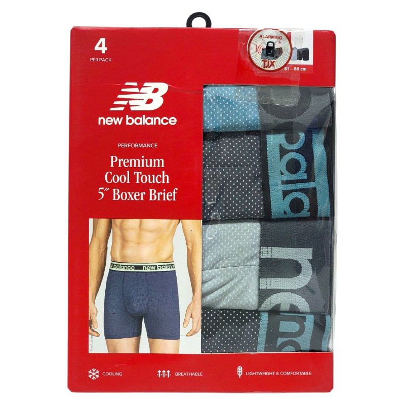 ROPA INTERIOR PARA CABALLERO NEW BALANCE PREMIUM COOL TOUCH 4 UNIDADES TALLA MEDIUM 32-34 (M)