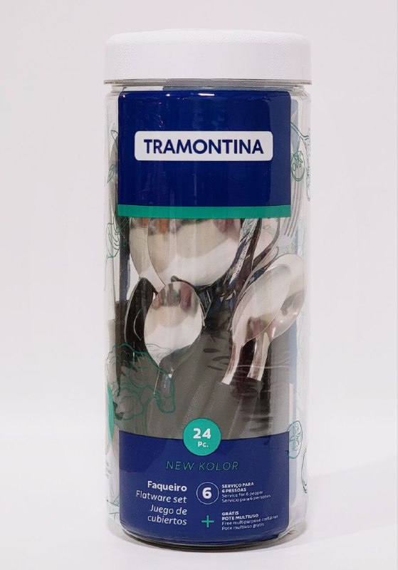 CUBIERTOS TENEDORES DE TRAMONTINA EN SET DE 24 PIEZAS COLOR ROJO, 6X CUCHARAS, 6X TENEDORES, 6X CUCHILLOS, 6X CUCHARAS PEQUEÑAS