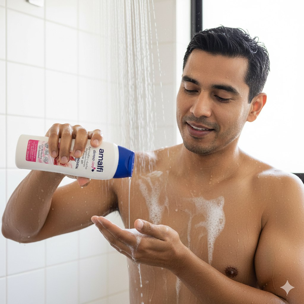 GEL DE BAÑ0 Y DUCHA CON EXTRACTO DE ROSA MOSQUETA AMALFI DERMO CARE 750ML