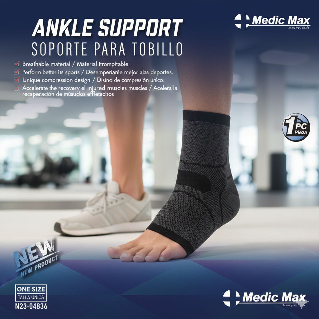 SOPORTE PARA TOBILLO TALLA UNICA MEDIC MAX 1PC
