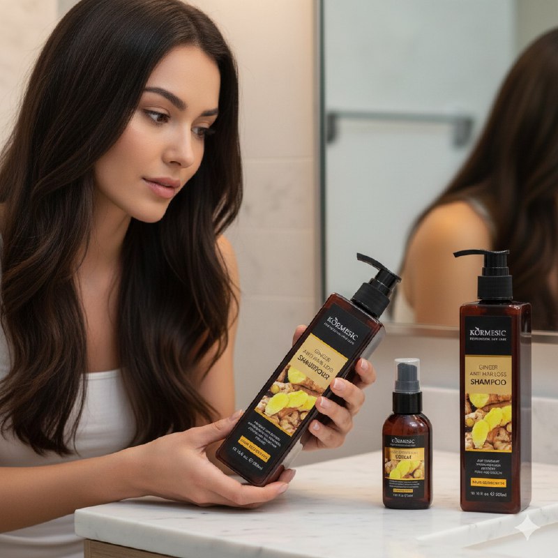 SET DE CUIDADO PARA EL CABELLO ANTICAIDA DE JENGIBRE 3PCS KORMESIC