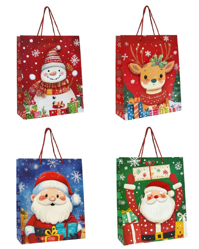 BOLSA DE REGALO NAVIDEÑA MEDIANA 26X32X10CM