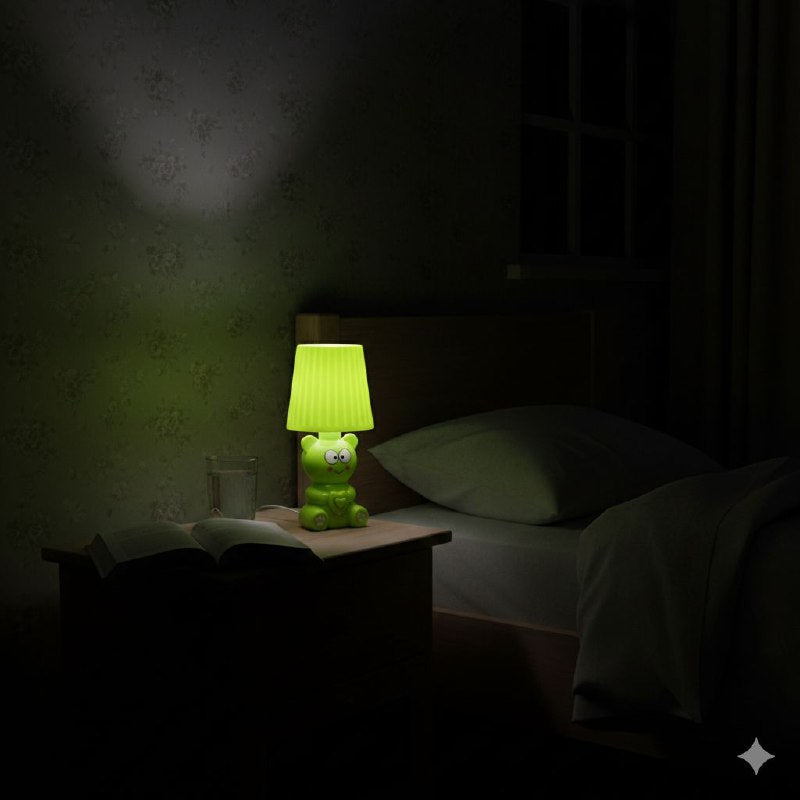 LAMPARAS DE NOCHE DECORATIVAS DE OSO Y RANA, LUZ LED SUAVE RECONFORMANTE PARA NIÑOS 16CM