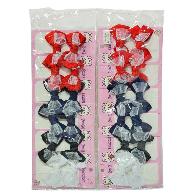 GANCHO PARA EL CABELLO DE MOÑO, PINZAS FUERTES EN PAQUETE DE 24UND 5X8CM