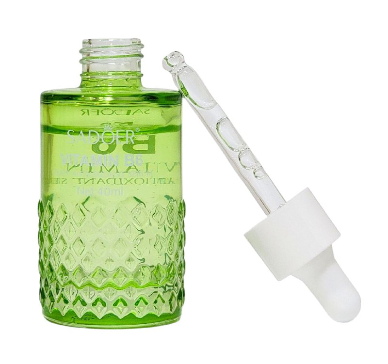 SUERO FACIAL VITAMINA B6, ANTIOXIDANTE DE UVA, CALMANTE, NUTRITUVO, REFRESCANTE DE FACIL ABSORCION, HIDRATACION INTENSIVA SUAVE SADOER 40ML