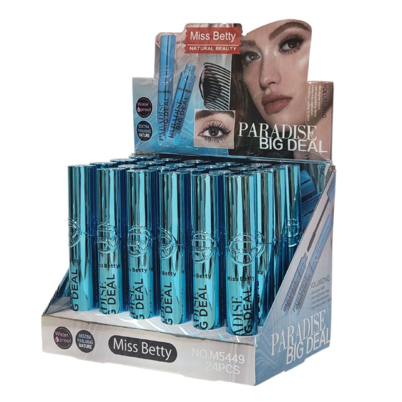 MASCARA PARA PESTAÑAS MISS BETTY 12G (DUPE DE LOREAL) VOLUMIZADOR, VARITA DE 360 GRADOS, SIN GRUMOS, DA VOLUMEN AL MAXIMO, RESISTENTE AL AGUA