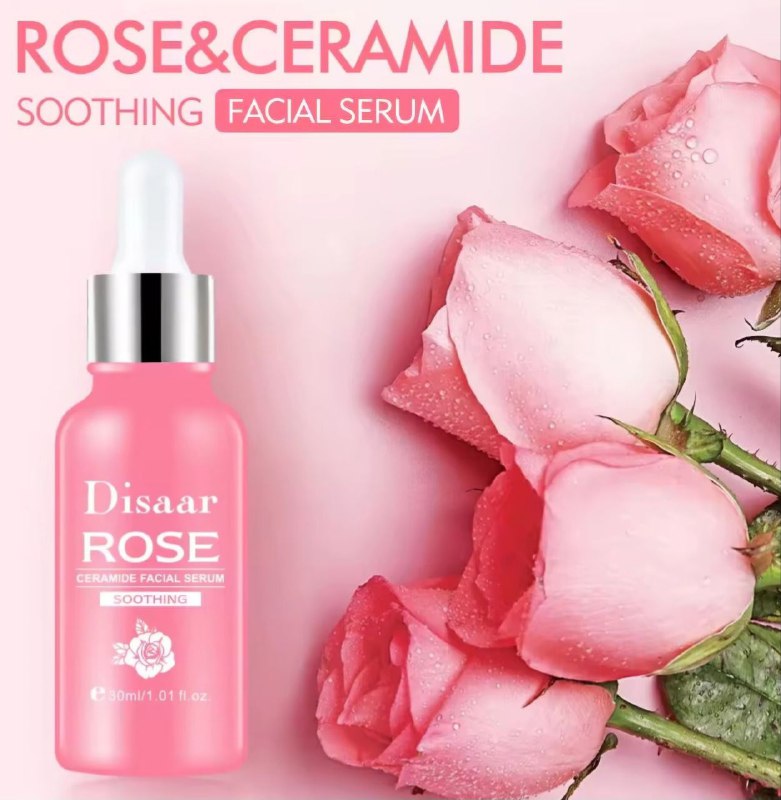 SUERO FACIAL DE CERAMIDA, CALMANTE, REPARA Y ILUMINA, ATENUA LAS LINEAS FINAS DISAAR BEAUTY SKINCARE ROSE CERAMIDE 30ML