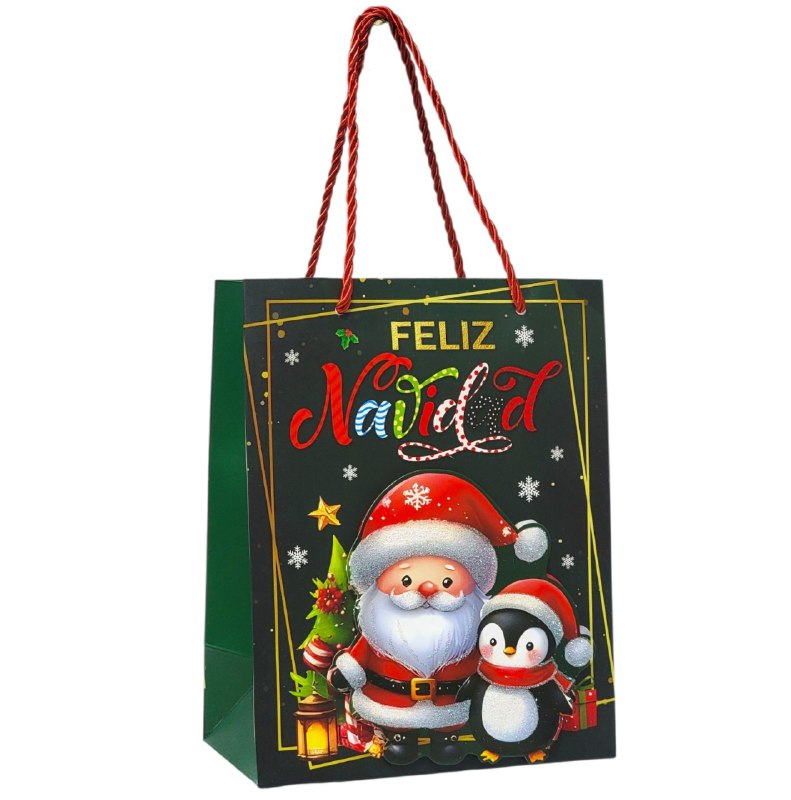 BOLSA DE REGALO NAVIDEÑA PAQUEÑA 18X23X10CM