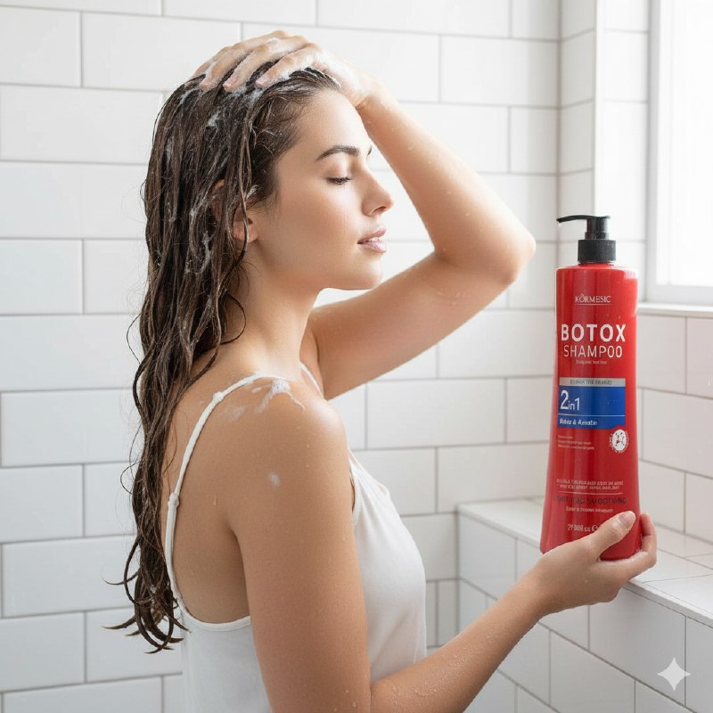 SHAMPOO 2 EN 1 DE BOTOX Y QUERATINA REPARA Y DA SUAVIDAD KORMESIC 800ML