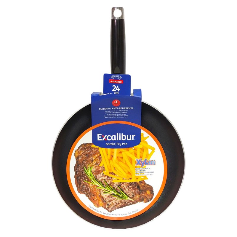 SARTEN MULTIUSOS, RECUBRIMIENTO CON XYLAN, ANTIADHERENTE DE CALIDAD EXCALIBUR 24CM