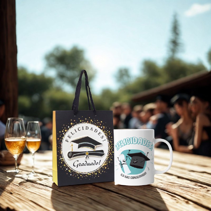 BOLSA DE REGALO DE GRADUACION PEQUEÑA 19.5X23.5X8CM