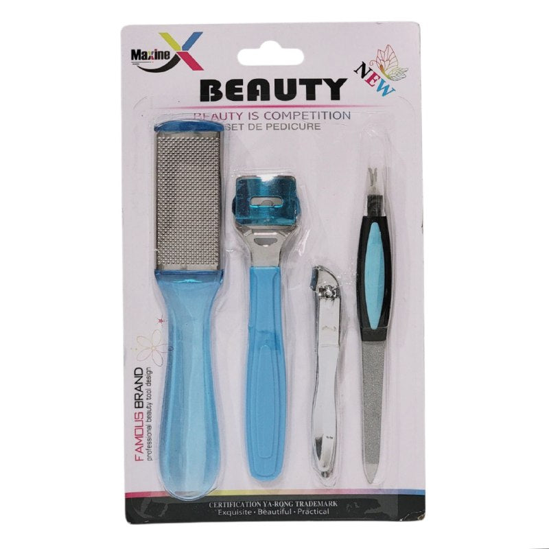 SET DE PEDICURA DE 4 PIEZAS ELIMINAN CALLOS, ALISAN LA PIEL Y MANTIENE TUS UÑAS IMPECABLES MAIXING BEAUTY 2 COLORES