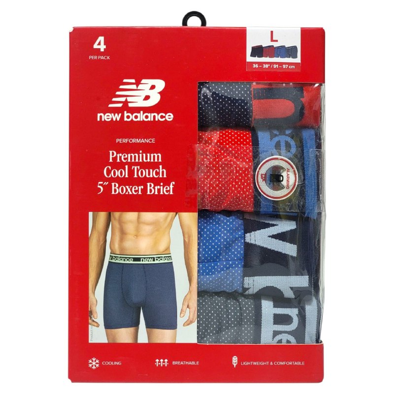 ROPA INTERIOR PARA CABALLERO NEW BALANCE PREMIUM COOL TOUCH 4 UNIDADES TALLA LARGE 36-38 (L)