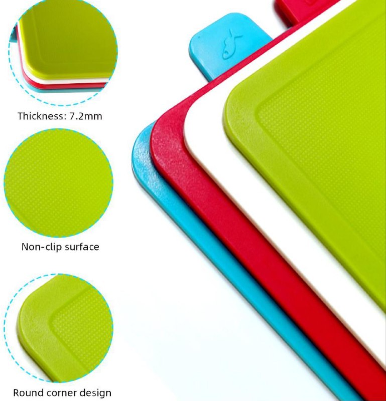 TABLAS DE PICAR, JUEGO DE TABLAS DE CORTAR DE 4 PIEZAS, DE PLASTICO DE GRADO ALIMENTICIO NO TOXICO, DURADERO Y ANTIDESLIZANTE, DRENAJE DOBLE FUNCION tabla