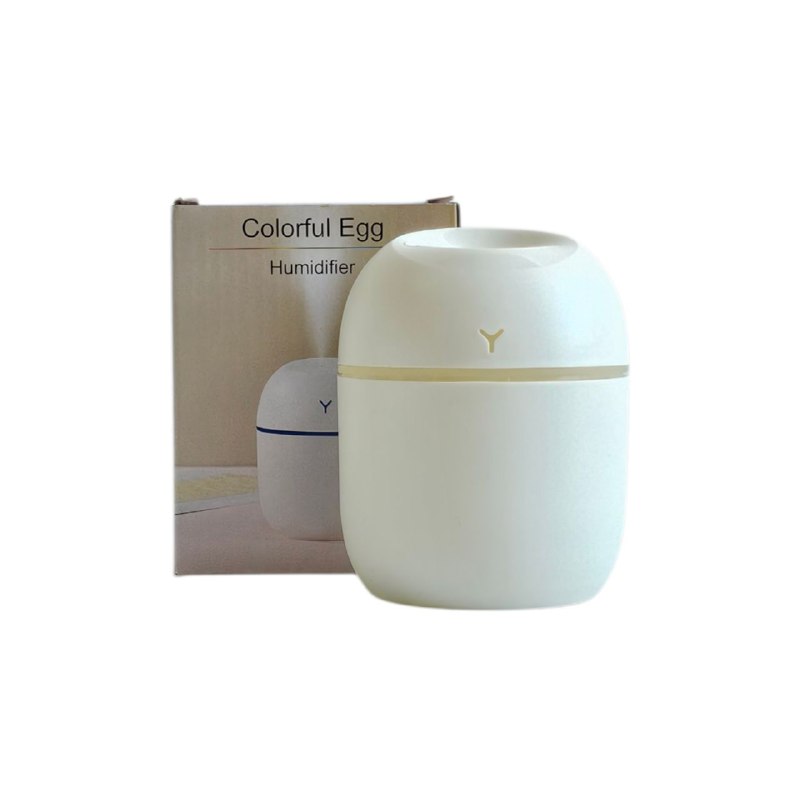 HUMIFICADOR DE AROMAS PORTATIL CON LUZ LED, CON CARGA USB, PARA DORMITORIOS O OFICINAS COLORFUL EGG 220ML DE CAPACIDAD